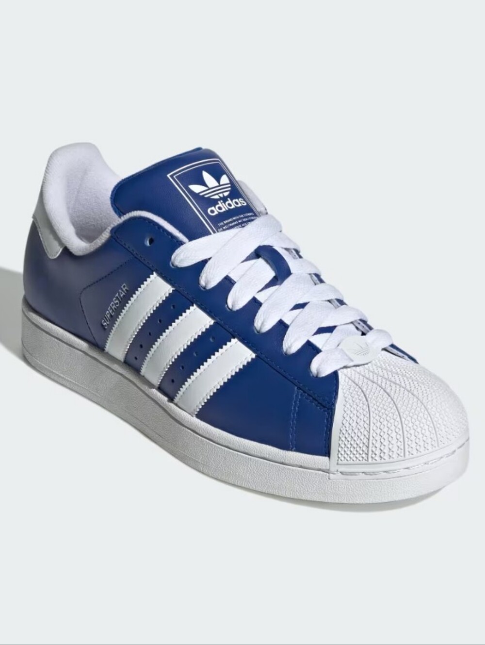 Adidas Superstar Leather Sneaker in Royal Blue & White